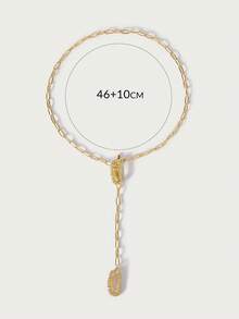 Glisma 18K Gold Plated Zirconia Chain Pendant Necklace - Yellow Gold - View 8