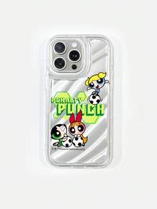 THE POWERPUFF GIRLS X SHEIN 飞天小女警足球手机壳，透明软TPU保护套，3D水波纹纹理，保护摄像头镜头，“点球”图案，可爱卡通运动设计，防震保护套，日常使用及生日礼物，适合女孩和卡通迷，兼容iPhone 11/12/13/14/15/16/17 Pro Max，手机配件，快速发货 - 無色 - 查看 8