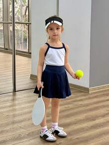 DAZY Girls Casual Sleeveless Top And Skirt Set, Summer Outfit - White - View 5