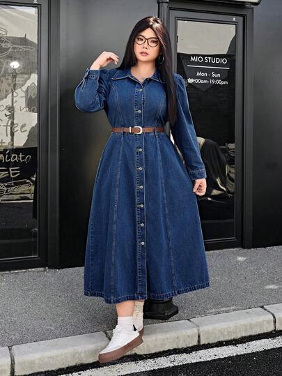 SHEIN ICON 大码牛仔背心裙，时尚适合夏季