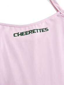 Cheerettes Women's Letter Print Camisole Sporty Casual Dress - Pink - View 3