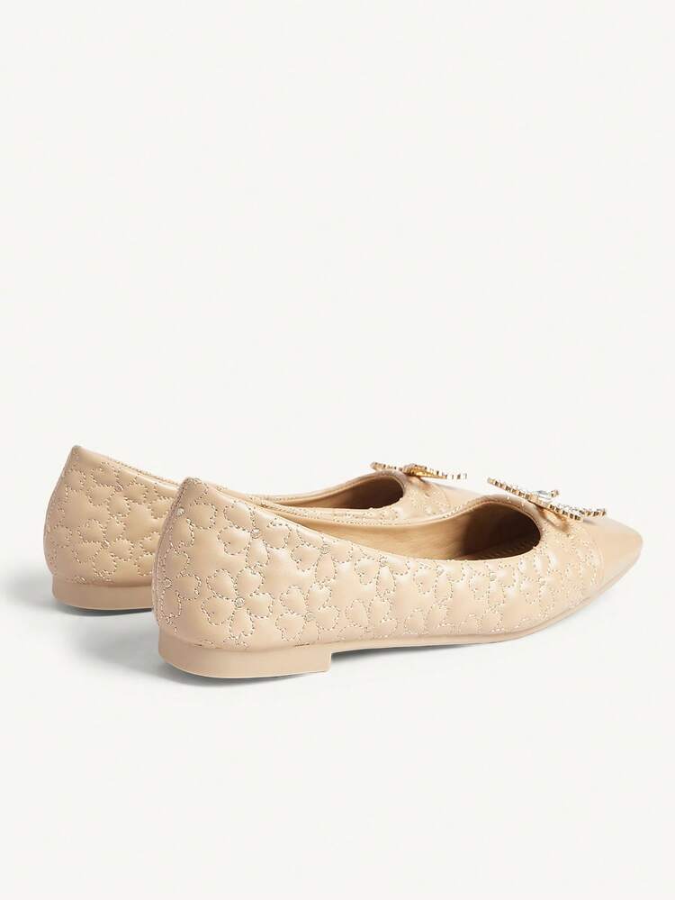 CUCCOO CHICEST Square Toe Loafers, Soft Sole Bow Decor Elegant Versatile Comfortable Slip-On Flat Apricot Shoes Wedding Shoes Spring Shoes Bride Shoes