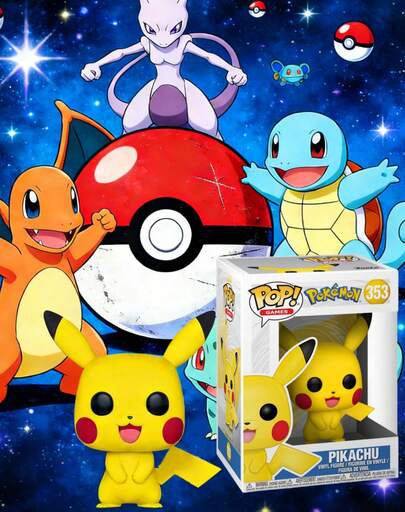 Funko Vinyl Figure, Pokemon Pikachu Collectible With Window Box Display, No. 353, Retail Exclusive "Only At" Sticker Style