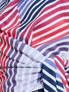 Nöista Halter Cowl Neck Top Features Bold Diagonal Stripes In Red, Navy, And White With A Draped Tie Detail. Spring, Summer, Easter. - Red - View 8