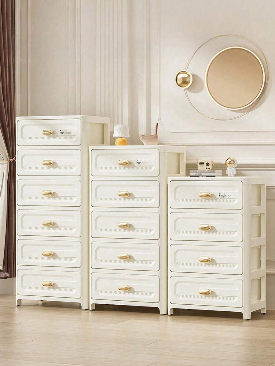 4/5/6 Layer Transparent Panel Rolling Multifunctional Storage Drawer - Single Door Foldable Storage Cabinet - Durable Plastic Drawer Storage Rack, Space Saving Kitchen Storage Rack, Can Be Used To Store Snacks, Drinks, Books, Clothes, Suitable For Kitchen, Living Room, Study, Bathroom And Other Places. - Multicolor - View 1