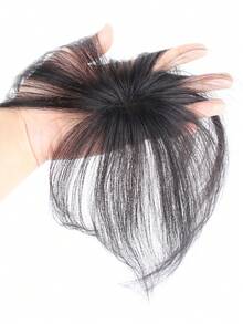 Middle Part Human Hair Topper 4x6CM Invisible Swiss Net Hair Piece Straight Topper Natural-Looking Clip-In For Women - Natural Black - View 6