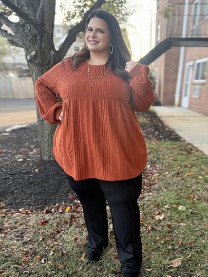 Enliva Curve Plus High Waist Black Straight Leg Pants, New Year