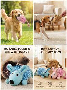 PETSIN 1PC Pet Plush Toy Lying On The Ground Cartoon Animal Rope Tail Sound Educational Dog Toy Interactive Training - Multicolor - View 4