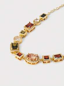 Glisma 复古奢华几何水钻镶嵌手链 - 彩色 - 查看 7