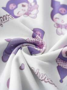 HELLO KITTY AND FRIENDS | SHEIN 女婴卡通印花长袖上衣和裤子睡衣套装 - 淡紫色 - 查看 6