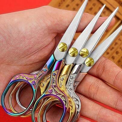 Tijeras de uso diario con patrón floral vintage