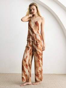 Ocili Women's Tie-Dye Camisole And Pants Pajama Set - Multicolor - View 4