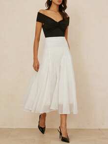 Aveloria Rosie Chân váy kiểu Pháp thanh lịch, chất liệu vải mềm mại, thiết kế vạt rộng, thích hợp cho hẹn hò và du lịch. - trắng - Xem 5