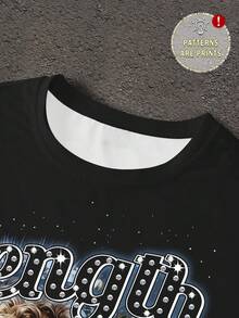 Manfinity EMRG Conjunto de camiseta de tirantes con estampado de ángel y letras, y pantalones cortos con cordón en la cintura para hombre - Multicolor - Ver 3