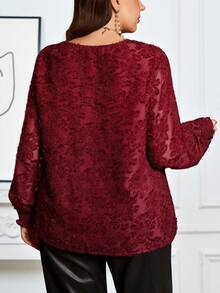 Miaspire Áo blouse cổ chữ V tay dài màu đỏ tía trơn thanh lịch dành cho nữ mùa thu/đông, áo blouse màu đỏ tía, áo blouse màu rượu vang, áo blouse thanh lịch dành cho nữ, áo màu hạt dẻ, mùa thu, áo blouse tay dài cỡ lớn, áo blouse màu đỏ cỡ lớn, mùa đông, giáng sinh, năm mới, thích hợp cho nhiều dịp, đêm hẹn hò, tiệc đêm, tiệc sang trọng, đi chơi, mới 2025, đơn giản và thời trang để mặc hàng ngày - Màu Đỏ Sâu - Xem 3
