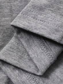 DAZY 女士休闲不对称领口韩版街头风T恤，夏季 - 灰色 - 查看 7