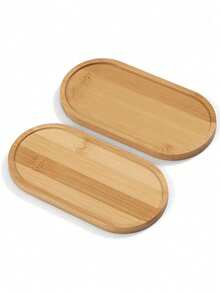 1/3/6 Multifunctional Bamboo Trays, Wooden Trays, Jewelry Storage Trays, Bamboo Tea Trays, Oval Teapot Trays, Suitable For Desktop Decoration Ornaments In Restaurants/Kitchens/Bedrooms/Bathrooms/Study Rooms, As Well As Halloween, Christmas And Other Holiday Parties/Dinners. - Multicolor - View 7