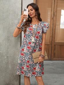 EMERY ROSE 女士休闲印花迷你连衣裙，适合度假 - 彩色 - 查看 7