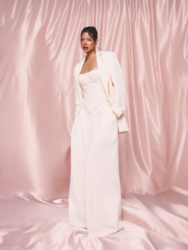 KIZN Low Rise Wide Leg Tailored Pants