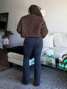 Tyla Gomez 秋冬女士前开蓬松大衣 - 鏽棕色 - 查看 2