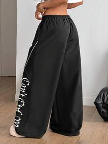 Coolane Pantalones anchos de mujer tejidos en negro - Negro - Ver 6