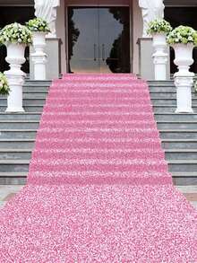 Pink Glitter Sequin Aisle Runner Wedding Birthday Party Decor Sparkle Carpet Non Shedding Indoor Outdoor Event Commercial Home Decoration Reusable Sturdy Non Slip Backing - Pink - View 7