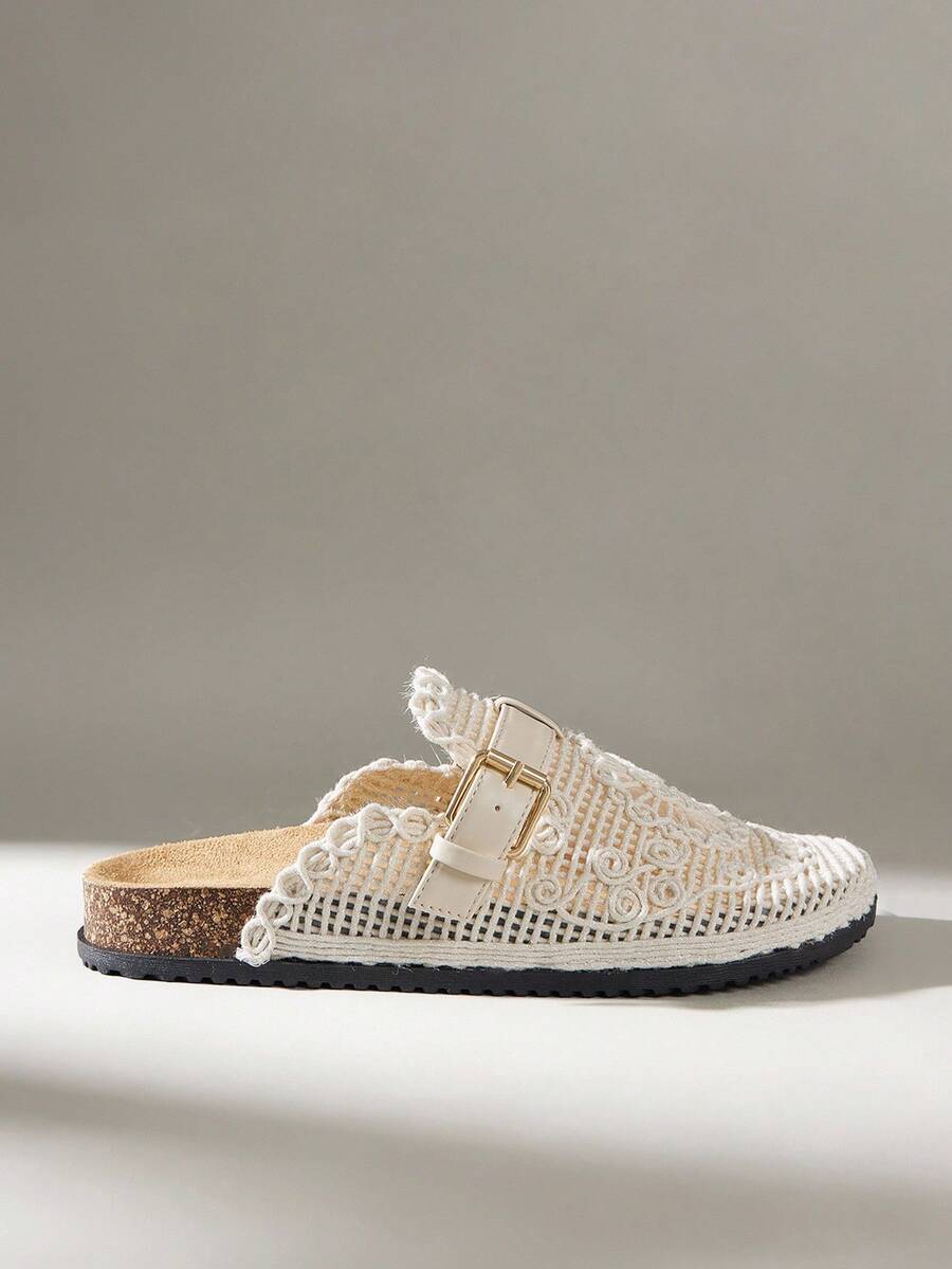 Solecia Women's Casual Slip-On Mule Shoes With Buckle Design, Versatile For Daily Wear - Apricot - View 1