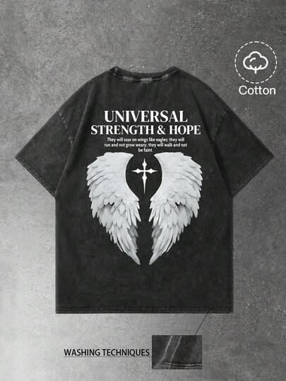 Manfinity EMRG 男士街头风，简约设计，纯棉面料，修身短袖T恤，略带做旧水洗效果，休闲街头风，适合日常穿着、休闲、时尚穿搭、街头风，也是节日礼物的理想之选。