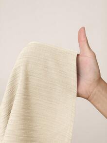 SHEIN 孕妇纯色褶皱时尚别致派对连衣裙 - 杏色 - 查看 9