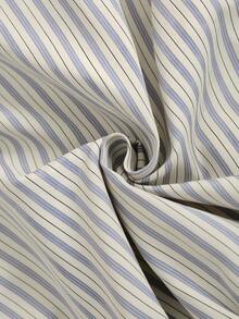 SHEIN Franclia 女士春夏通勤及度假休闲舒适外套，条纹翻领扭结无袖衬衫 - 彩色 - 查看 6