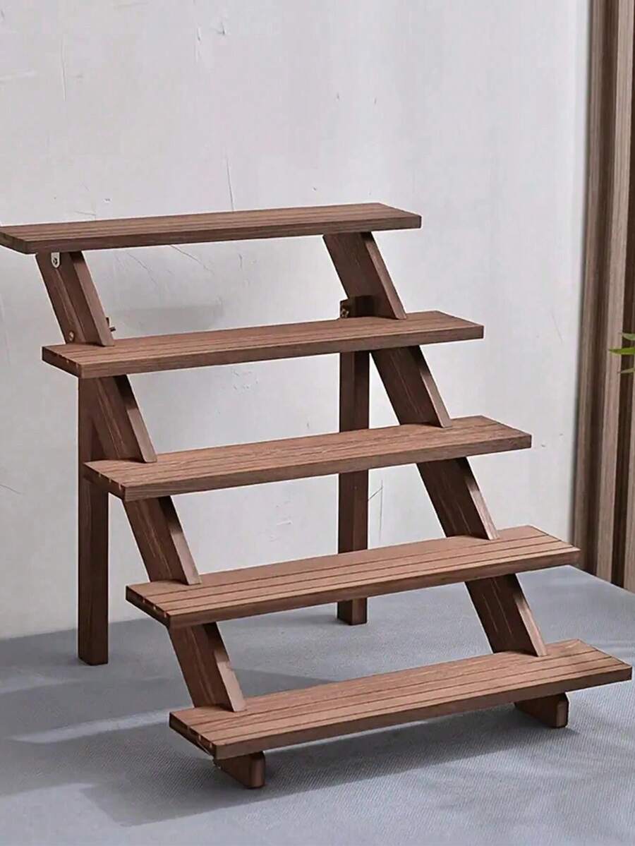 1pc Wooden Display Stand, Rustic Paper Cupcake Rack, Tabletop Display Stand (Suitable For Businesses), Tabletop Storage Display Rack (For Tabletop Exhibitions And Home Use), Vintage Wooden Display Stand - Brown - View 1