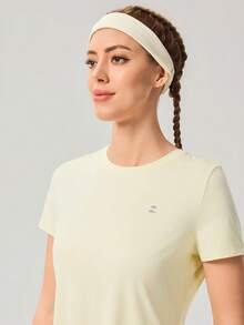 OutZeal Áo tập thể dục nữ, áo thun ngoài trời mùa hè, áo tập gym, áo tập luyện tay ngắn thoáng mát, thiết kế xếp ly phía sau, áo ngoài trời. - Màu vàng - Xem 7