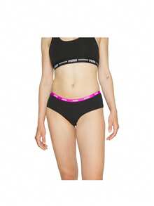 Puma 3 Pack Women's Hipster Briefs - Black/Blue/Purple/Orange - View 2