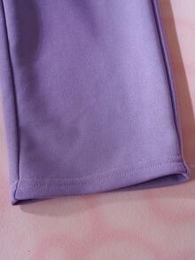 HELLO KITTY AND FRIENDS | SHEIN 女婴卡通印花短袖T恤和裤子套装 - 紫色 - 查看 7