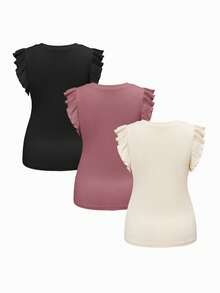 SHEIN Camiseta de maternidad de unicolor, cuello redondo, casual y versátil para uso diario - Multicolor - Ver 10