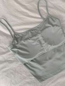 DAZY Áo tank top không tay ôm sát dành cho nữ, có đệm ngực, thích hợp cho mùa hè. - trắng - Xem 11
