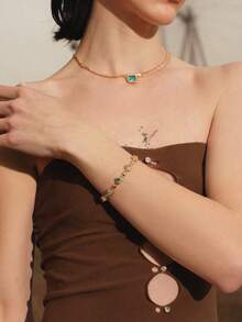 Glisma 18K镀金锆高级个性化手链 - 彩色 - 查看 6