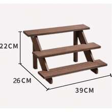 1pc Wooden Display Stand, Rustic Paper Cupcake Rack, Tabletop Display Stand (Suitable For Businesses), Tabletop Storage Display Rack (For Tabletop Exhibitions And Home Use), Vintage Wooden Display Stand - Brown - View 5