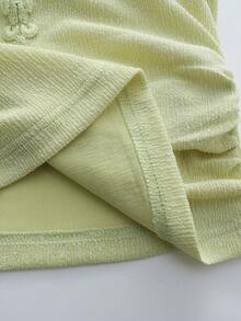 Bluhae 吊带拼接蕾丝薄纱上衣和印花半裙套装，休闲假日海滩度假装 - 彩色 - 查看 4