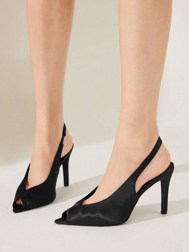 CUCCOO CHICEST Ladies Black Pointed Fashion Daily Trip High Heel Sandals Summer Shoes Wedding Shoes Bride Shoes