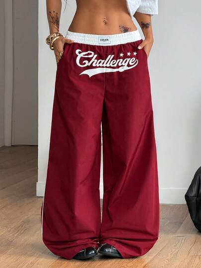 Coolane Women's Summer Concert Streetwear Y2K Vintage Going Out Grey Wide Leg Pants