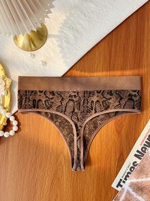 Bare Chapter 1件加大码无缝豹纹丁字裤 - 彩色 - 查看 2