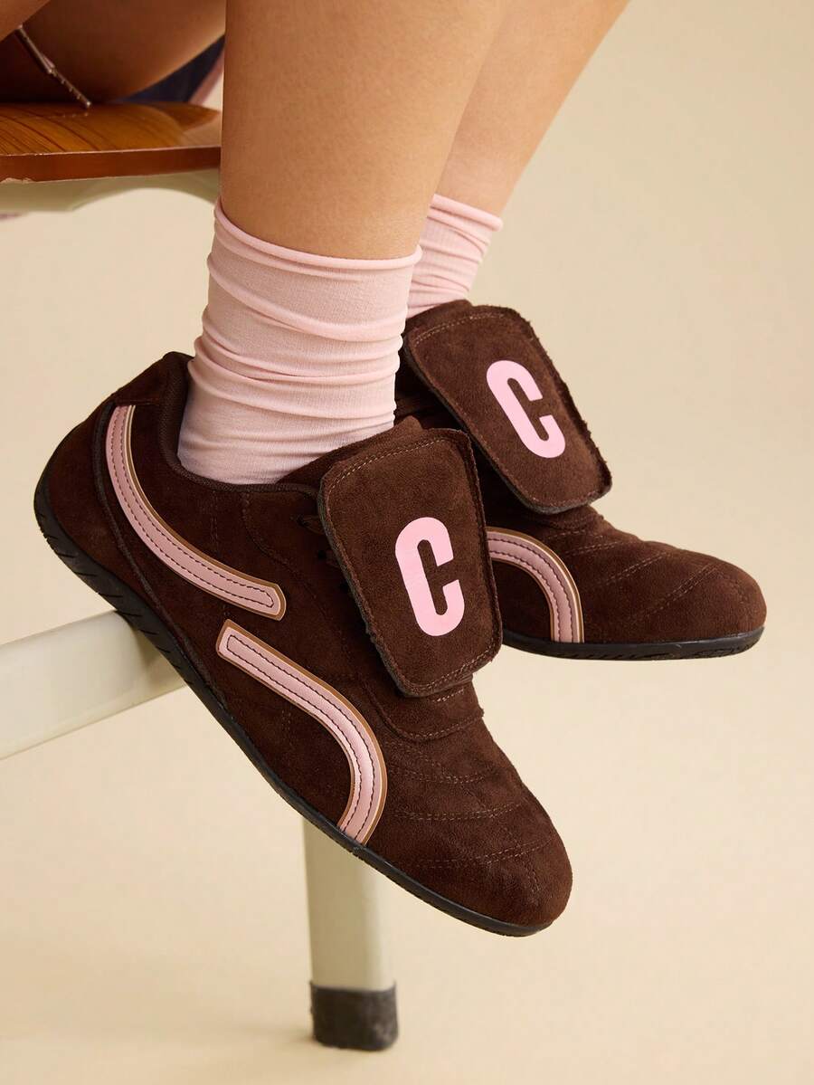 CUCCOO EASI Women's Fashionable Versatile Casual Lace-Up Sneakers - Coffee Brown - View 1