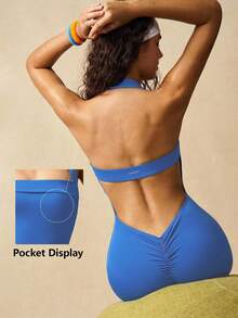 VARSIVA Tuta sportiva minimalista monocolore da donna - Blu reale - Visualizzare 9