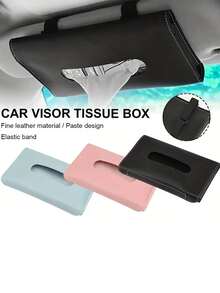 Multifunctional Car Tissue Holder - 1pc Creative Sun Visor Strap Napkin Box, Overhead Hanging Storage Organizer For Car Interior, Universal Fit For Family Home Office Travel Essentials - Multicolor - View 1