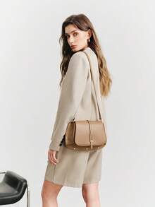 SHECARRY Women's Fashion Versatile Commuter Minimalist Crossbody Bag - Apricot - View 7