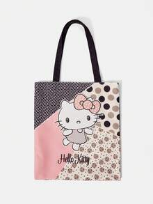 HELLO KITTY AND FRIENDS | SHEIN A Fashionable Cartoon Cute Embroidered Canvas Bag - Pink D - View 5