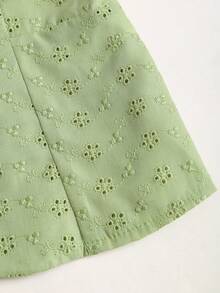 Sweetra Y2K Sexy & Elegant Embroidered Backless Halter Vacation Blouse - Green - View 6