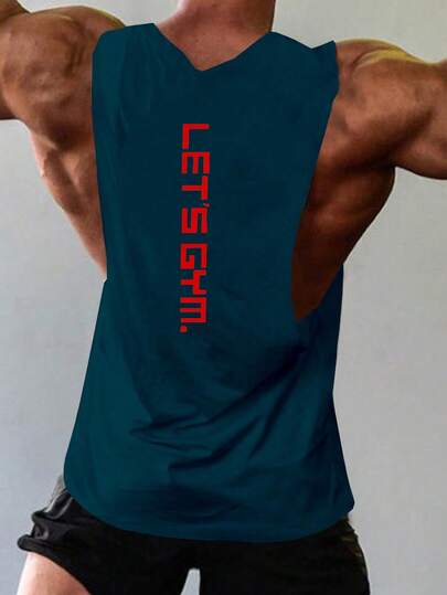 GymBeat 男士字母印花休闲运动背心