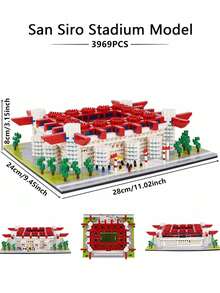 World-Renowned Stadium Football Field Building Block Set For DIY Three-Dimensional Assembly Model Art Decoration Fan Building Block Tabletop Ornament Birthday Gift One - Multicolor - View 2